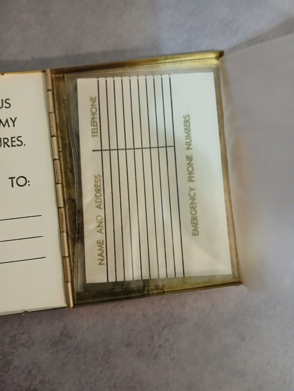 Vintage "The Swing" Gold Tone Metal Card or Photo Compact - Picture 8 of 9